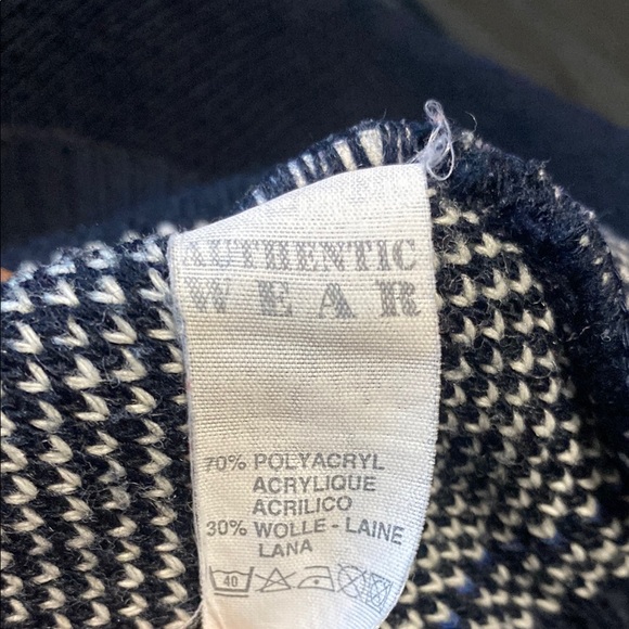 Navy and Cream Patterned Sweater - Picture 4 of 4